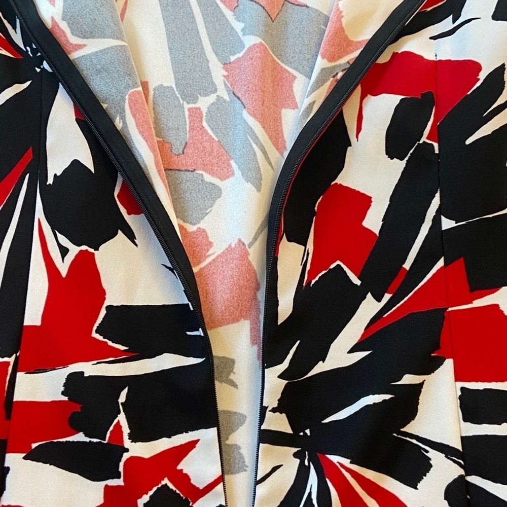 Vibrant Abstract Red and Black Mini Dress by Ronnie Nicole Chic, Classy. - Picture 9 of 10